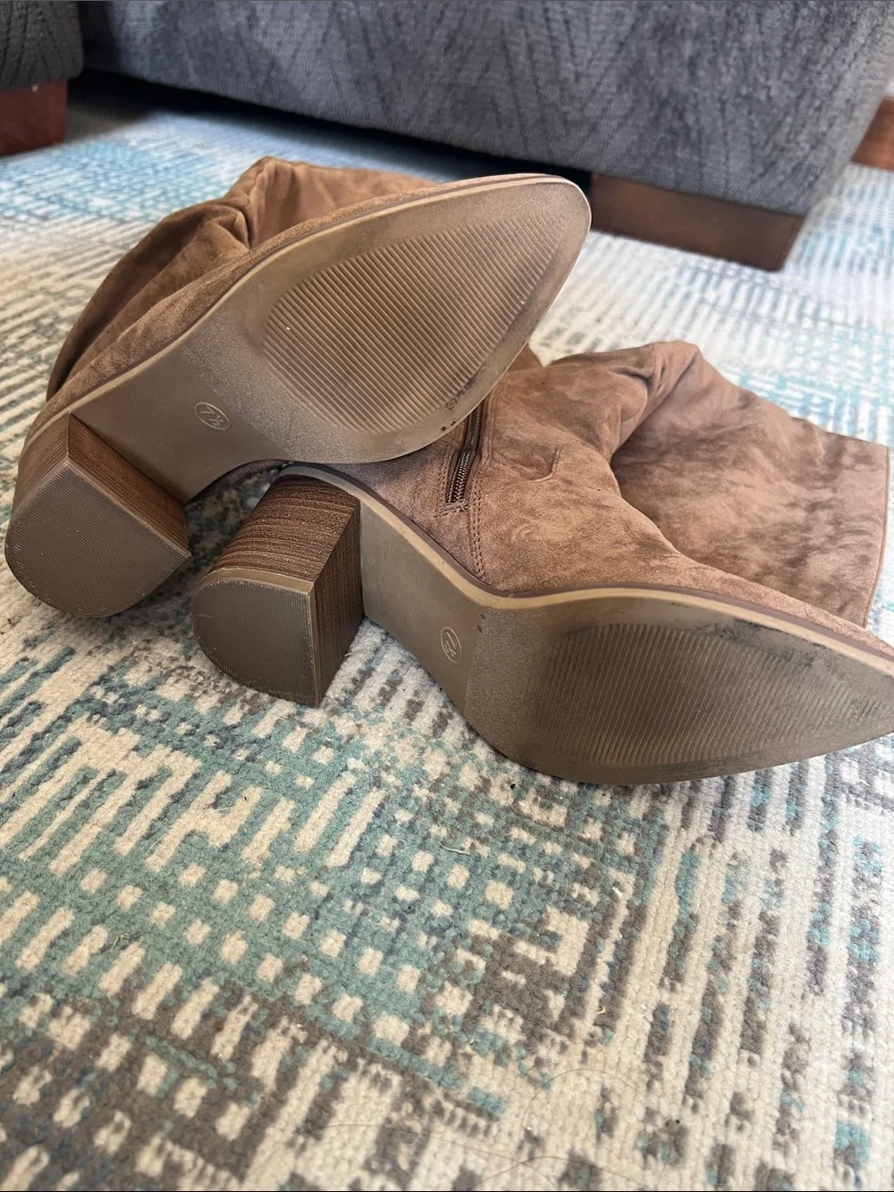 Universal Thread Brown Faux Suede Knee High Western Boots Size 7.5